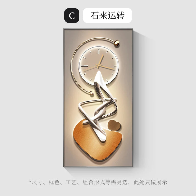 Modern Design Wall Clock Living Room Entrance Corridor Wall Decor Mute Digital Clock Large Abstract Hanging Painting Wall Watch